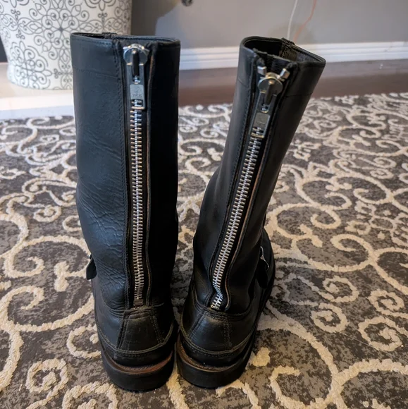 Russell Moccasin Black Leather Men's Boots 12.5 - Picture 3 of 9